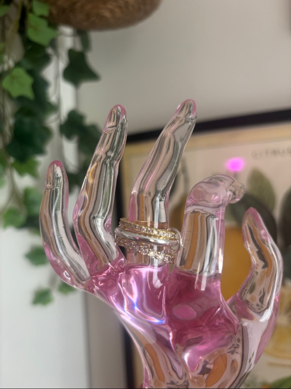 Gold Crystal Stackable Rings